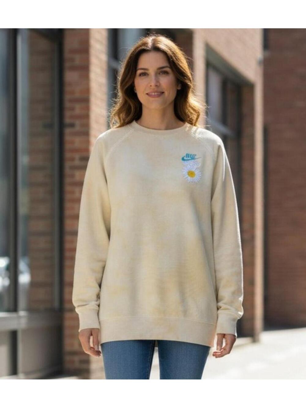 Nike Have A Nike Day Tie-Dye French Terry Crewneck Sweatshirt Embroidered - L